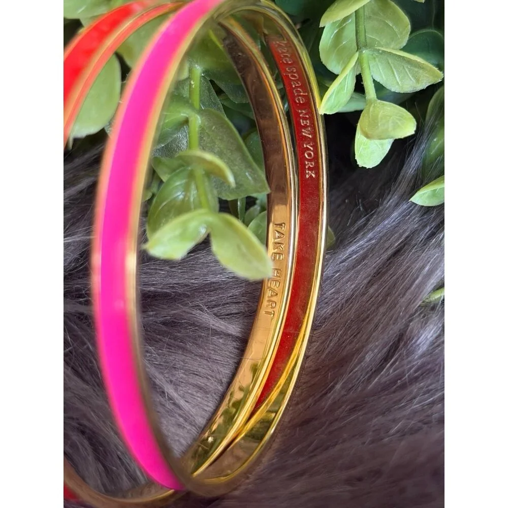 Kate Spade Pink/Red Enamel Bangles - Picture 5 of 7